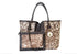 Mrembo Hide Bag: ethically sourced, enduring beauty with African wax print interior-front view